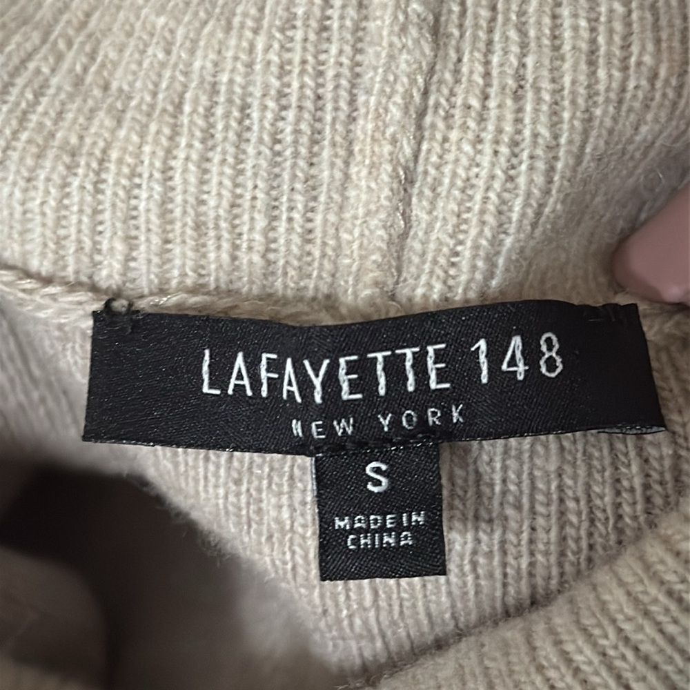 Lafayette 148 Women’s Boxy Knit Sweater Neutrals Colorblock 1/2 Sleeve size S - Picture 7 of 9